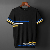 Short sleeve sweater mens 2020 new Korean spring summer loose base shirt thin ice silk round neck knitted T-shirt men