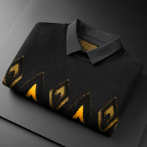 Fake two-piece sweater mens shirt collar knitting mens trend long sleeve Korean personality base shirt winter New thick
