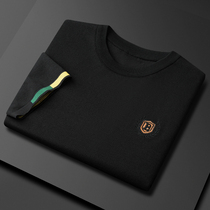 Knit Short Sleeves Male Thin spring Trend Brief Embroidery Loose round collar sleeve Head half sleeve T-shirt Bottom Jersey New