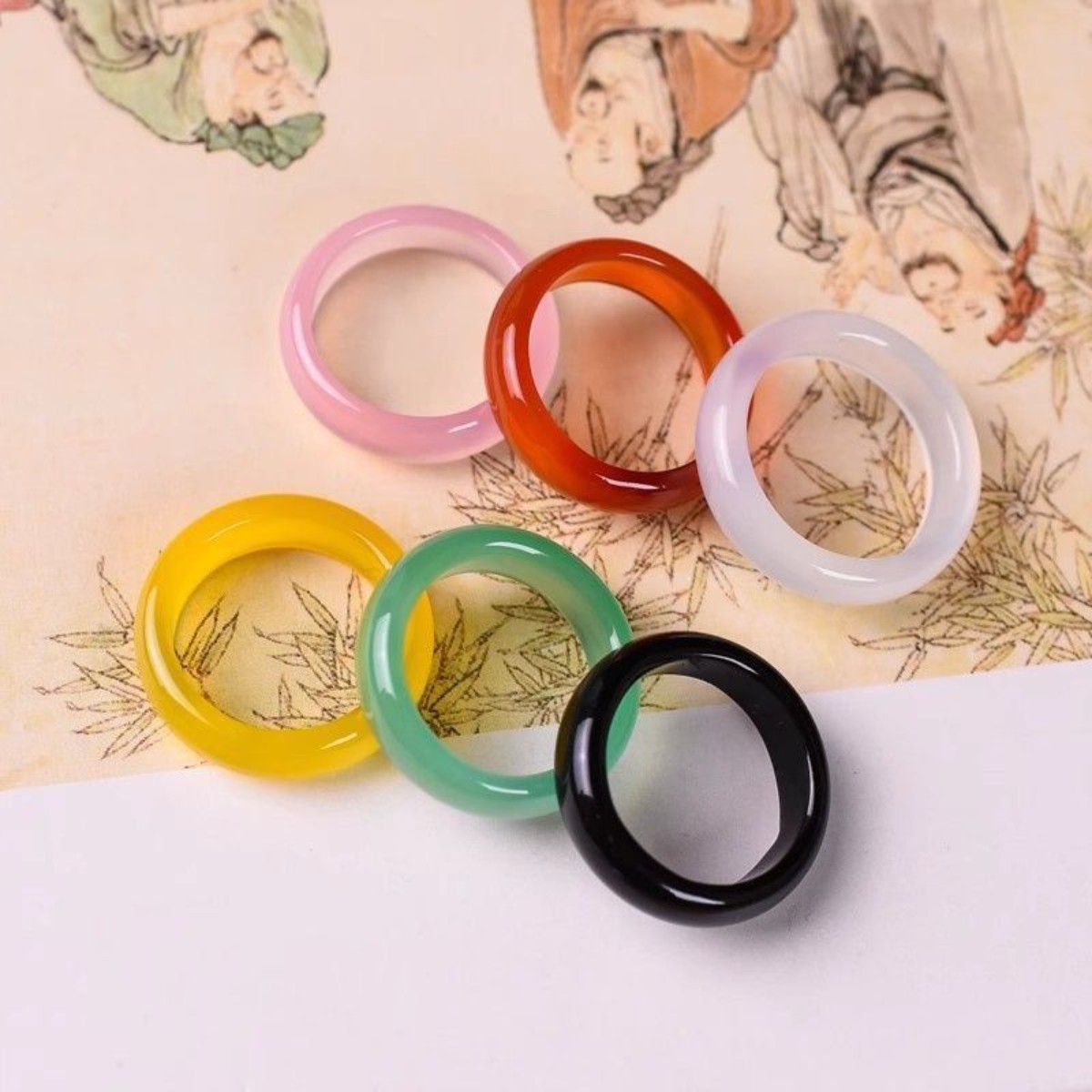 Natural carnelian ring for men and women, agate jade, fortune year, red ring, good luck