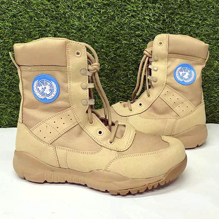 Peacekeeping and sand-colored combat boots ultra-light cqb special forces shoes security summer breathable mesh men's and women's high-top security shoes