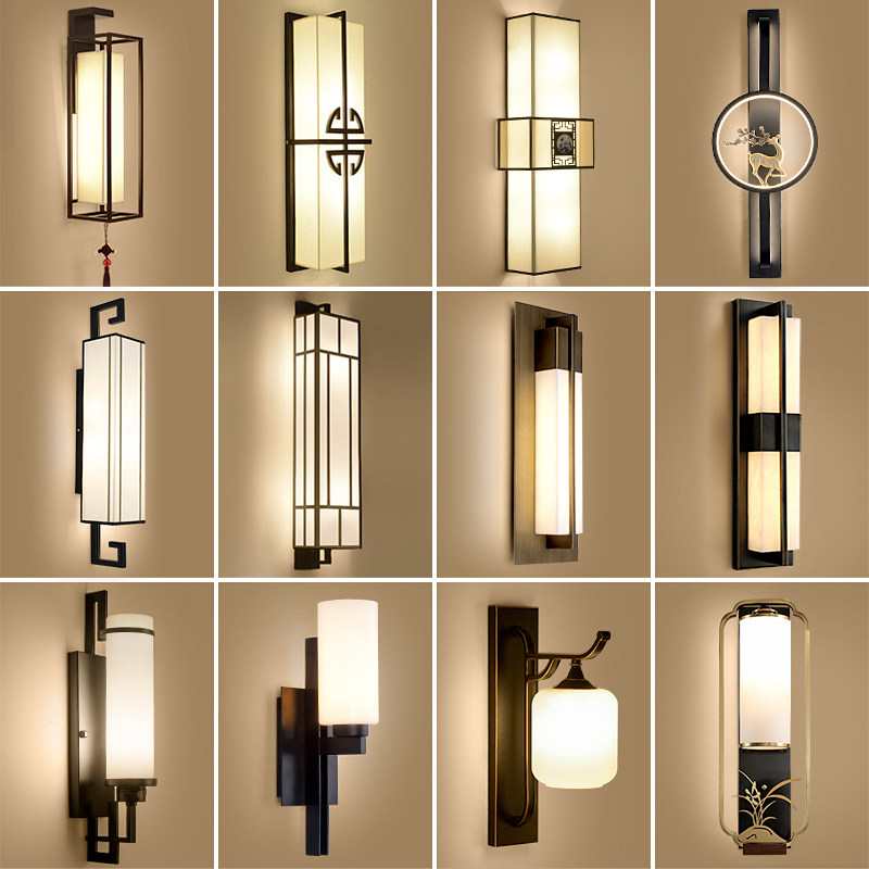 New Chinese Wall Lights Lighting Room Modern Bedroom Lighthead Lighting Avenue Stairway Chinese FengBackground Wall Lighting