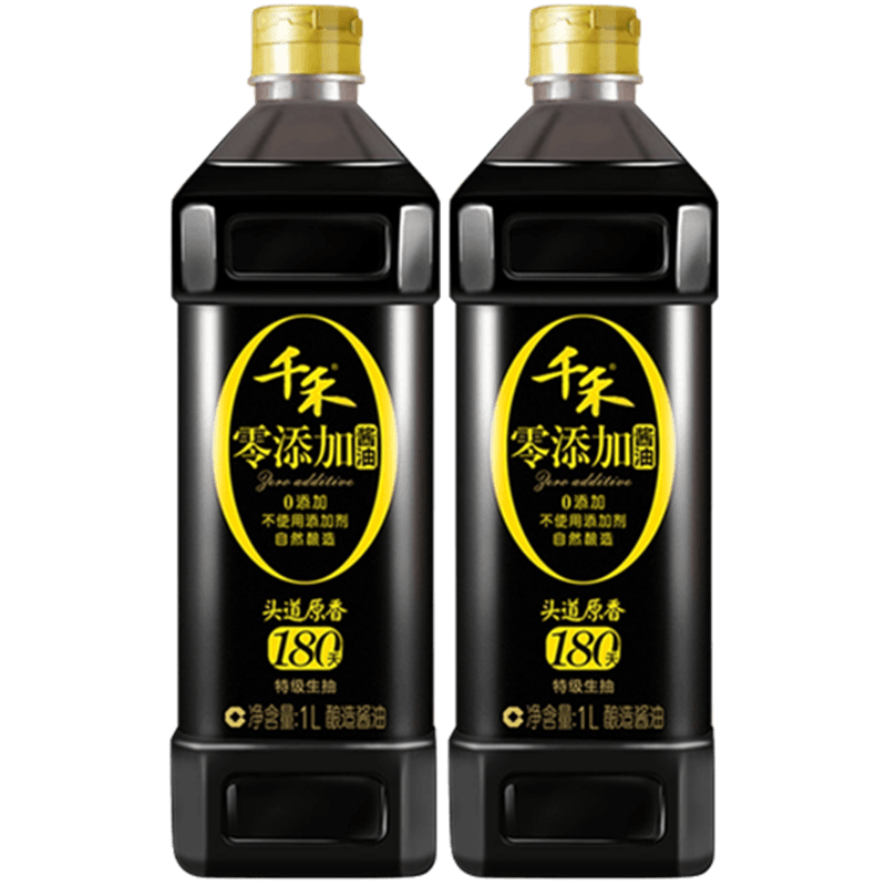千禾 零添加酱油御藏本酿180天特级生抽 1L*2瓶