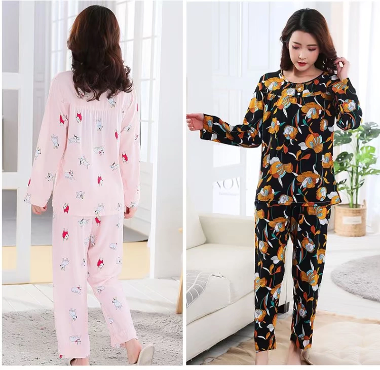 Mới ngọt ngào bên ngoài mặc đồ ngủ cotton bố mẹ cotton trẻ em mùa xuân và mùa thu phù hợp với cotton người lớn phương đông dày mùa hè