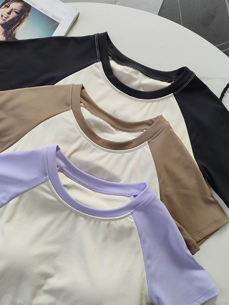 Top with cups for yoga, travel sports suit, quick dry T-shirt for gym, 2023, with short sleeve, for running, slim fit