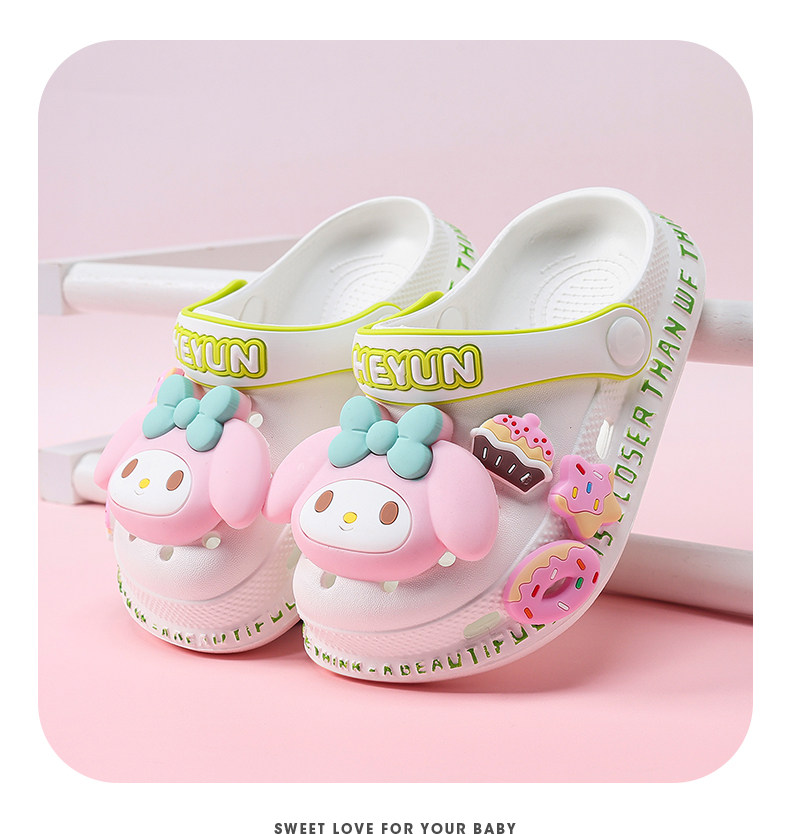 Melody Girls' Clogs Children's Slippers Summer New Model Kids' Summer Non-Slip Girls' Indoor Princess Style — 8