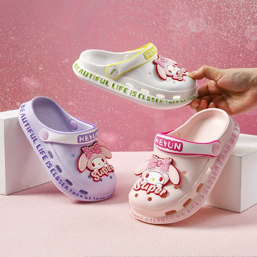 Детские туфли, летние нескользящие милые тапочки для выхода на улицу