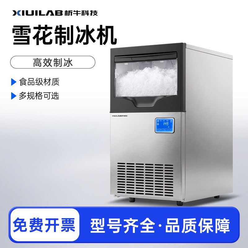 Snowflake Ice Granulator, Commercial Ice Making and Crushing Machine, Fully Automatic Granular Ice Making Machine for Laboratory Use