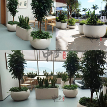 Outdoor Composition GRP Round Flower Pot Square Indoor Mall Walking Street School Hotel Landscape Flower Bowl Custom
