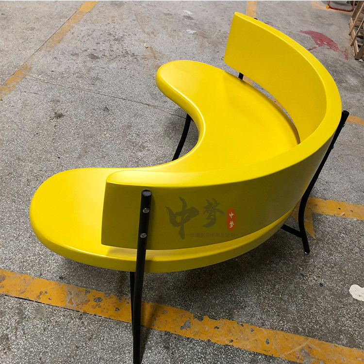 Fiberglass Hardware Foot Curved Seat Park Outdoor Square Fashion New Bench Color Multicolor Manufacturer Customized