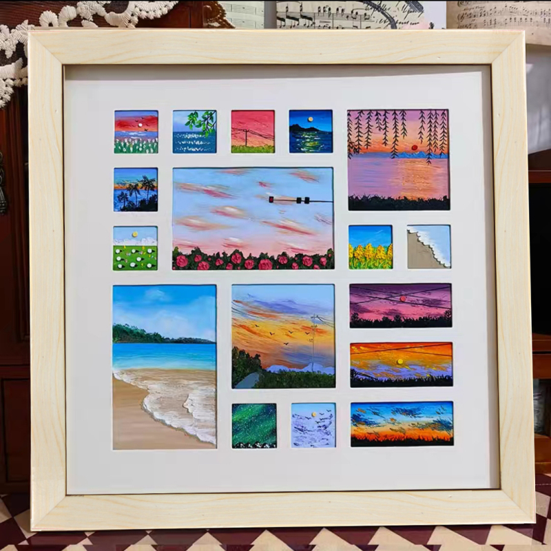Oil Pastel Hollow Template Photo Frame Diy36 48 Multi-Grid Picture Frame Birthday Wedding Gift Special Cardboard Oil Pastel Hollow Template Photo Frame Diy36 48 Multi-Grid Picture Frame Birthday Wedding Gift Special Cardboard