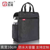  Jerry document bag customized printing LOGO make-up bag primary school student tote bag A4 carrying book bag Childrens tutoring art bag information Oxford canvas homework training bag with water cup net pocket