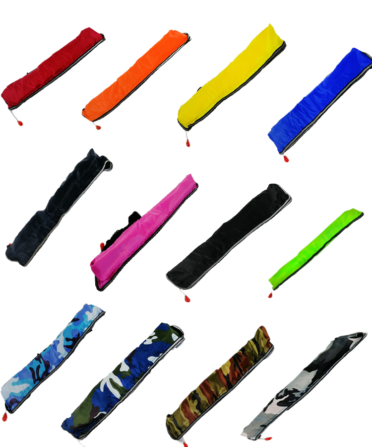 Portable adult on-board life jacket with instant automatic manual inflatable fishing air-flatbed tide