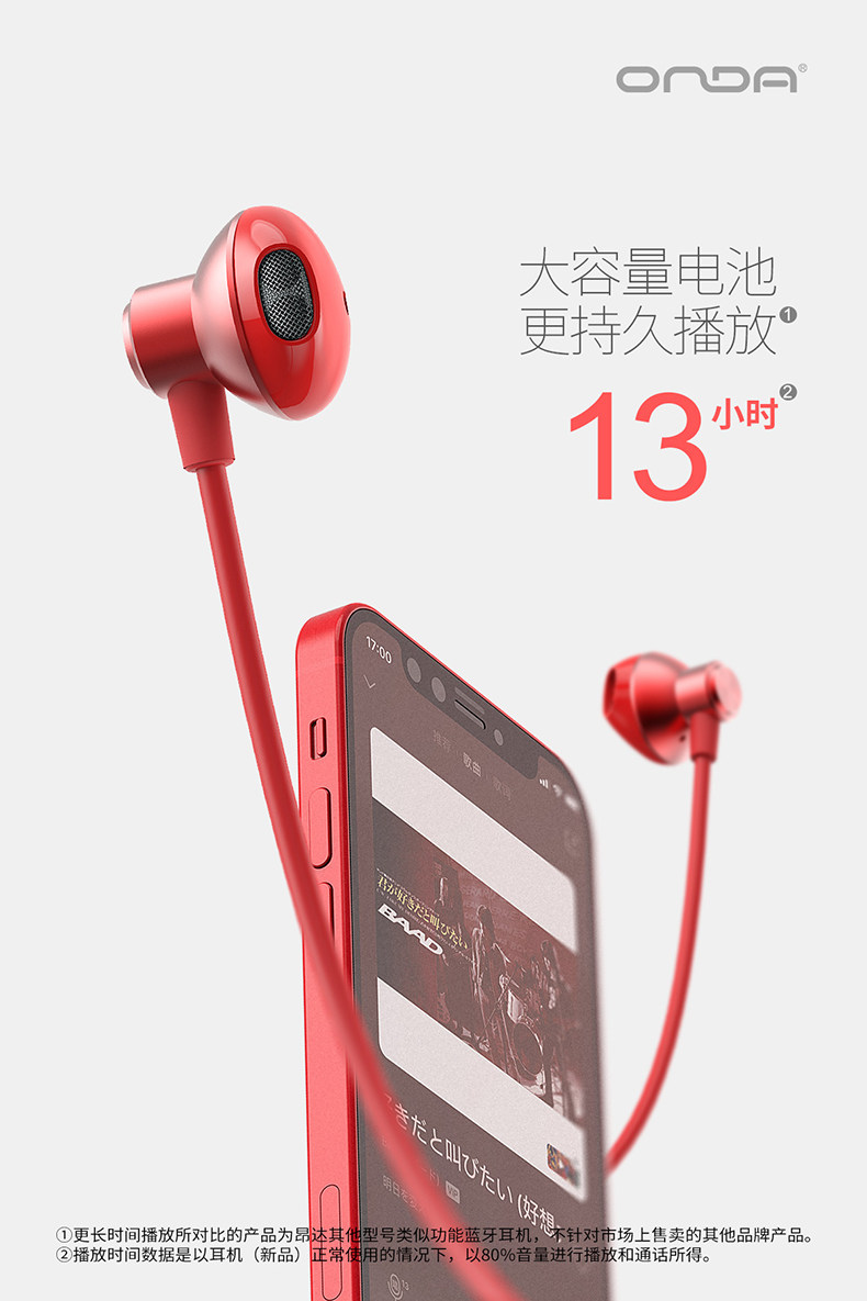 ONDALY11 Bluetooth headphones hanging neck-type half-in-ear high-end sound quality sports Running super sequel 2021 New applicable Huawei iPhone Xiaomi oppo Apple vivo boom