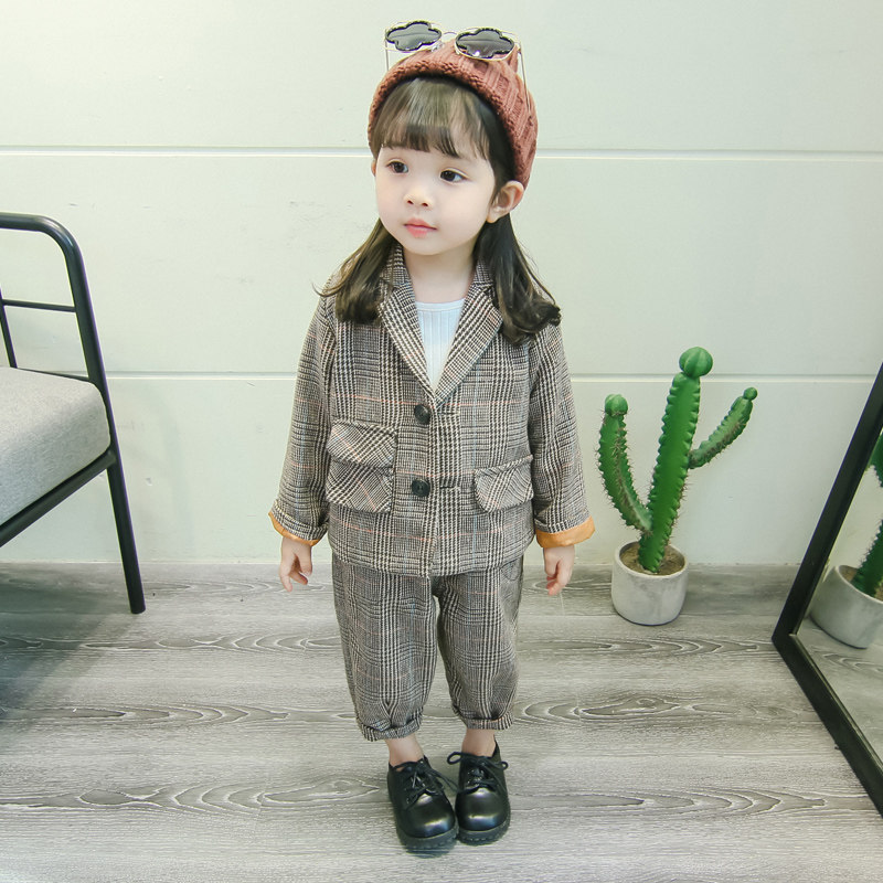 Girls autumn suits baby twins 1 one 3 two 2 three 4 four-year-old children kindergarten girls suits