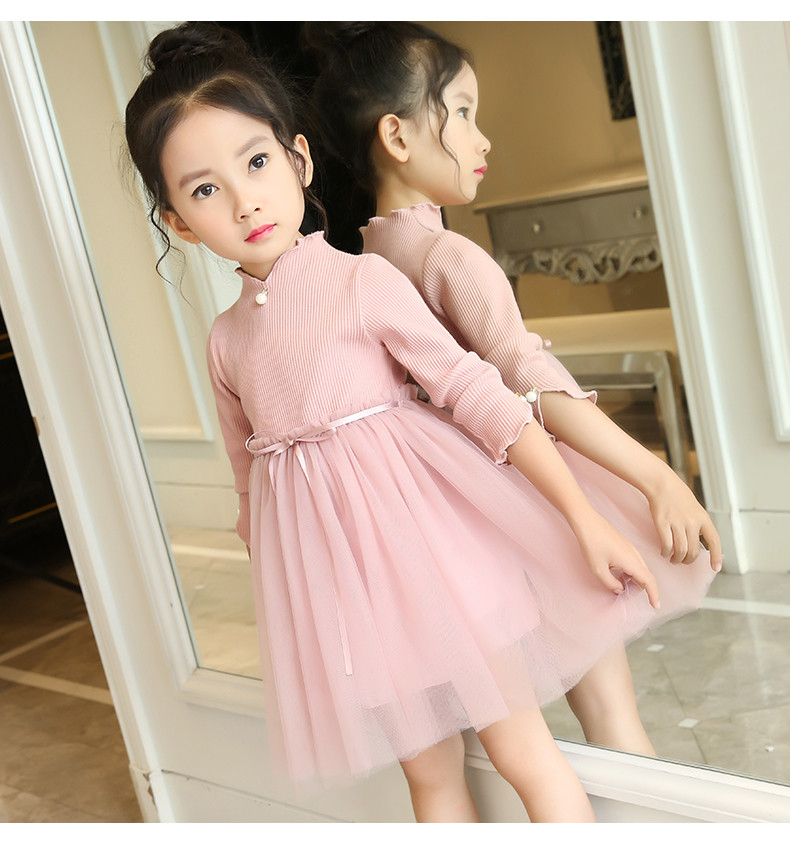 Váy bé gái màu đỏ mùa thu cho bé 3 hai 4 3 5 4 6 5 7 6 8 tuổi bé gái váy công chúa nước ngoài - Váy vay dam thu dong