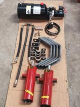 Electric fuel motorcycle tricycle modification 12V parallel bar electronic control oil pump hydraulic dump dump modification dump