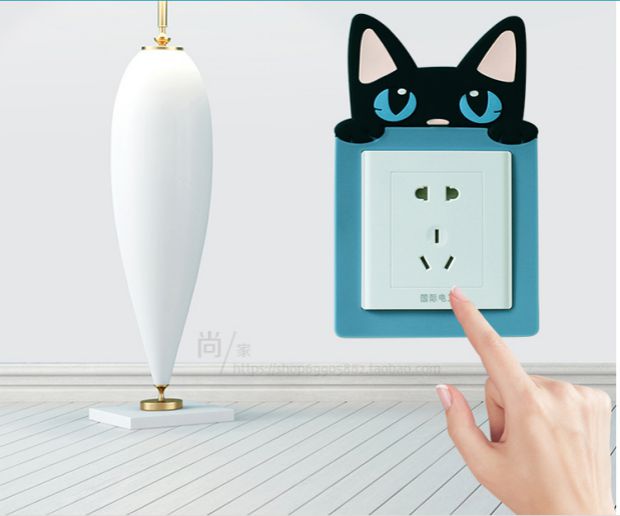 Hàn Quốc phim hoạt hình sáng tạo chuyển đổi dán vải thứ hai bao gồm công tắc bụi bảo vệ tay áo ổ cắm thiết lập chuyển dính dán trang trí áo trùm máy giặt vải dù