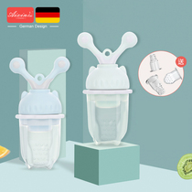 Baby bite bag fruit and vegetable music Baby feeding fruit pacifier Auxiliary food artifact Molar stick teether can be pushed