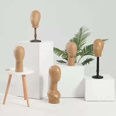 Model head handmade kraft paper head model clothing store Scarf hat hat necklace display props dummy head