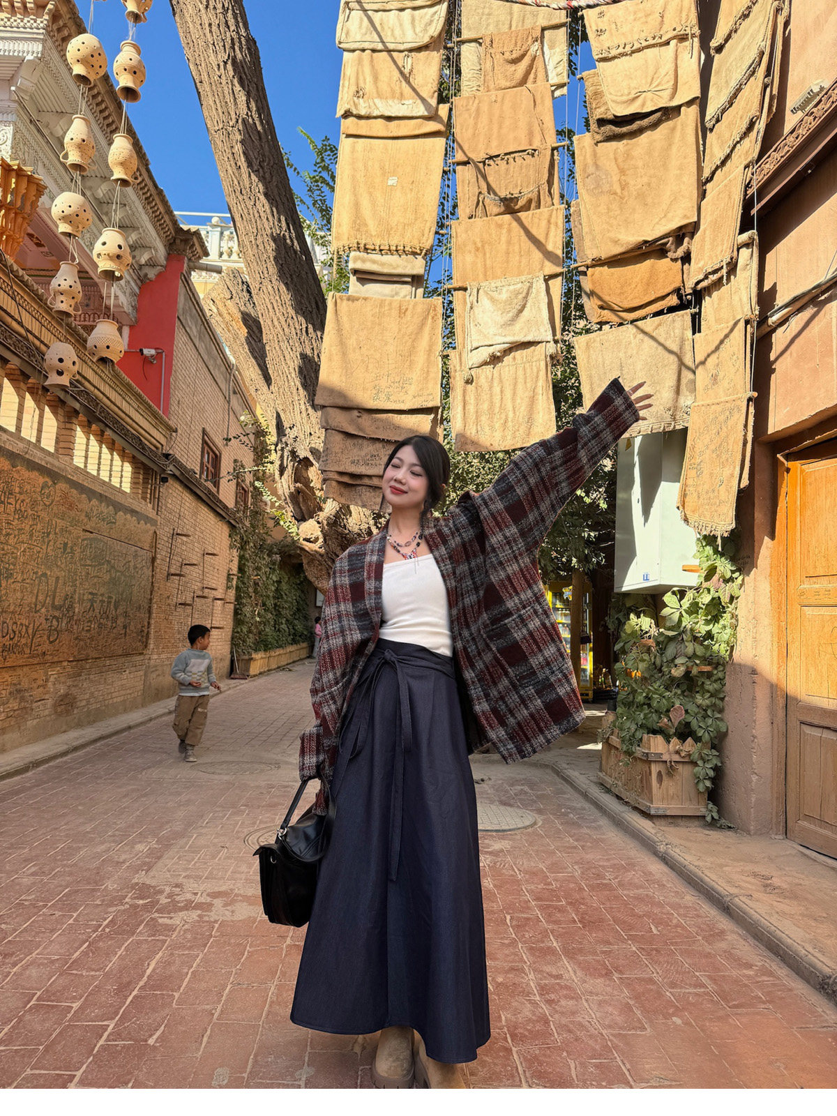 китайский костюм 梦唐记时光线条大码汉服胖mm改良高端加肥加大秋冬飞机袖八破裙