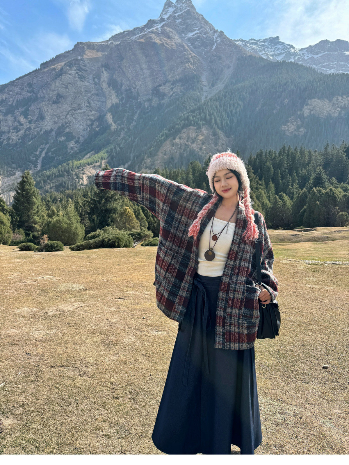 китайский костюм 梦唐记时光线条大码汉服胖mm改良高端加肥加大秋冬飞机袖八破裙