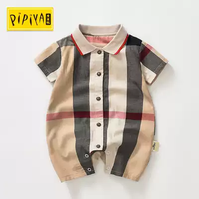 Summer thin baby jumpsuit Newborn clothes Short-sleeved climbing clothes baby outerwear Summer clothes 0-3-6 months