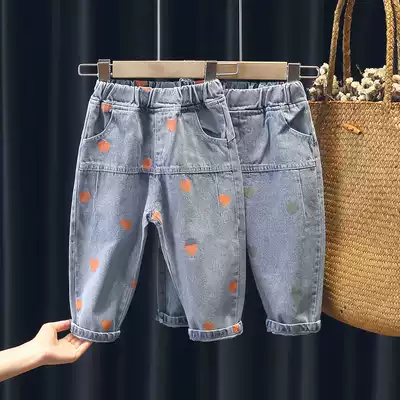 Girls' pants spring trousers 2020 new spring and autumn children's jeans wearing baby Foreign style Korean children