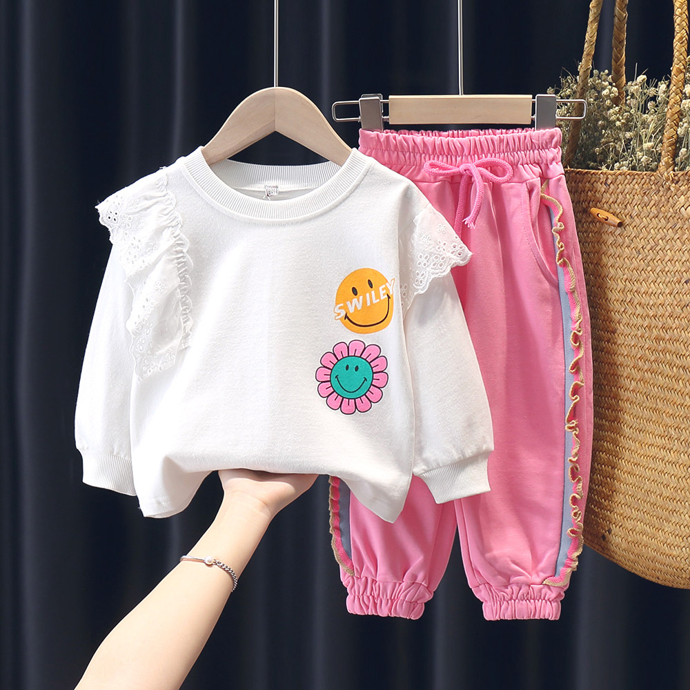 Girl Spring Dress 2022 New Suit Foreign Pie Trendy Spring Autumn 4 Han Edition 3-6-year-old female baby online red