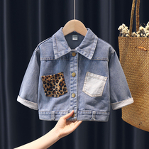 Girls denim jacket spring and autumn 2020 new spring female baby coat short childrens autumn Korean version of foreign style