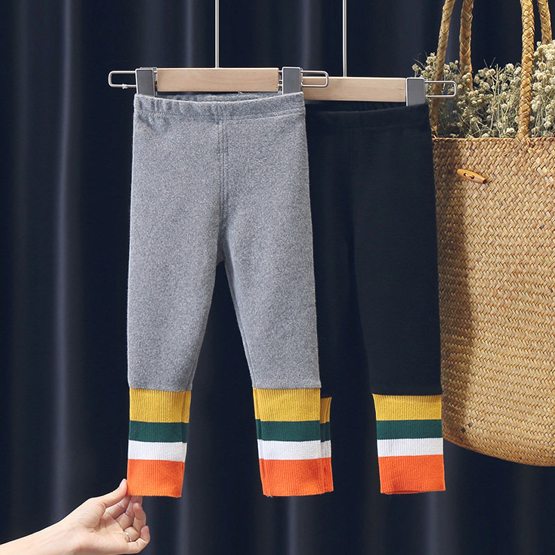 Girls' inner pants spring and autumn outer wear Western style all-match spring and autumn children's long pants cotton girl baby autumn elastic clothes