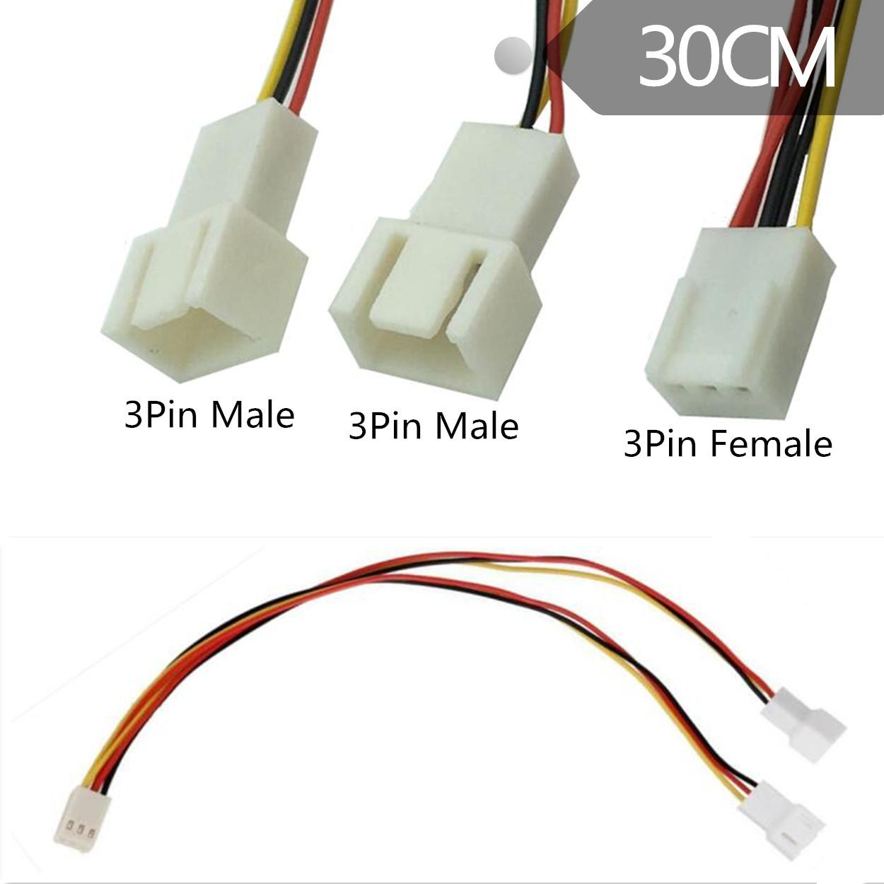CPU Radiator Fan Extension Line CPU Fan Expansion 3Pin 10% Two Host Shell Fan Transfer 0 3m