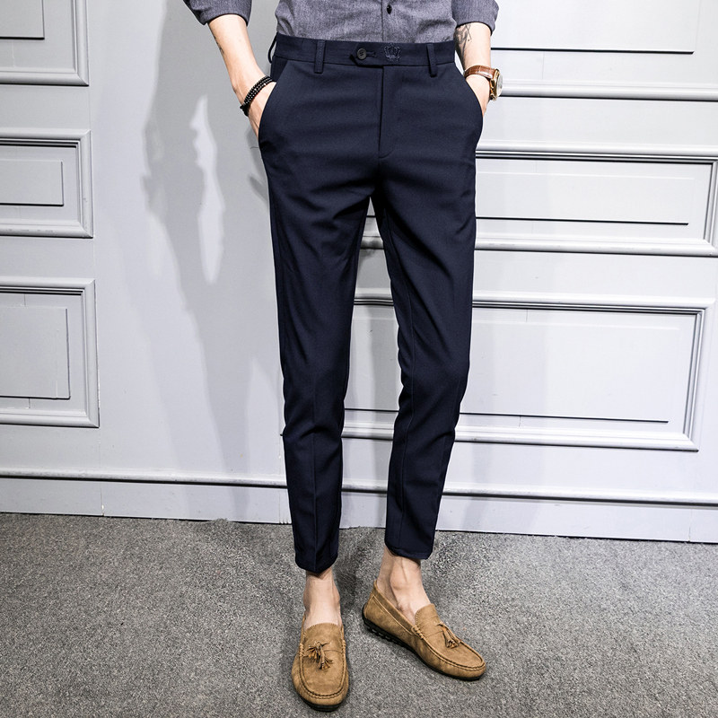 Pituitary Western Pants Men 90% Body Small Feet West Clothing Pants Casual Black Long Pants Han Prints FASHION BOUQUET FOOT SPRING AUTUMN