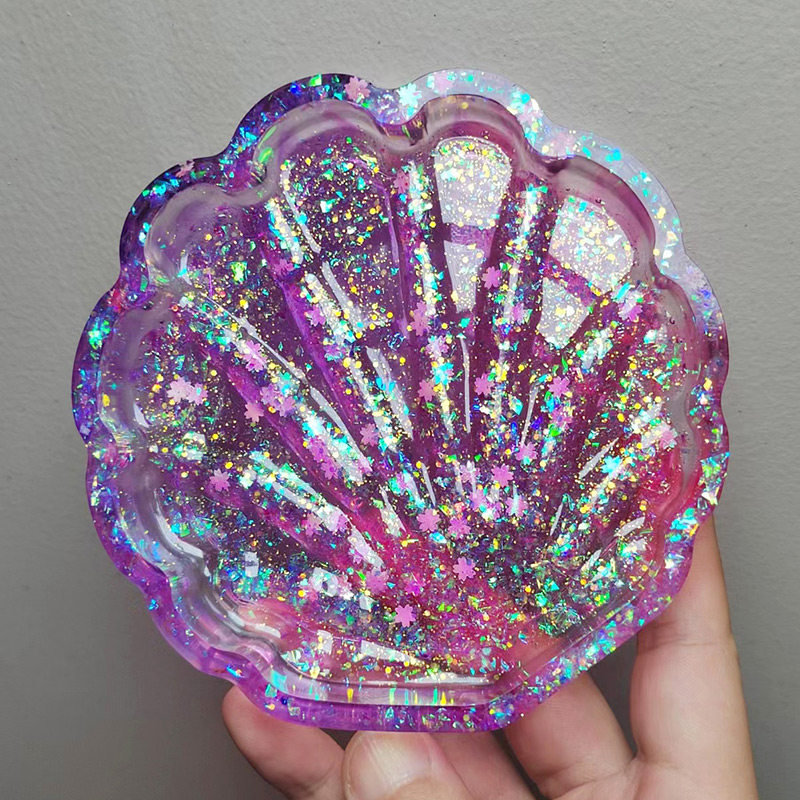 Hermit Crab Supplies Shell Basin Pink Purple Cherry Blossom Scallop Shape Produced by Mibao Workshop