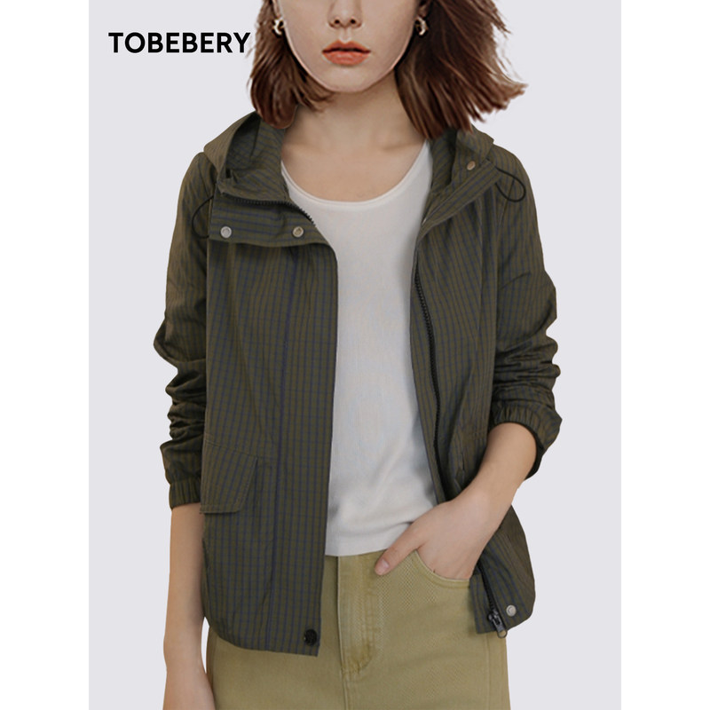 [Xiaowen Sisters X Shenzhen Tob] Patterned Jacquard Casual Outdoor Jacket for Women, Short Hooded Thin Coat