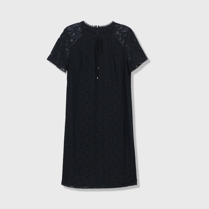 Actual Stock Available 【Xiaowen Sisters X Shenzhen Tob】Summer Elegant Lace Short-Sleeve Dress for Women