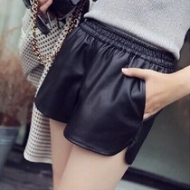 Autumn and winter clothing new fashion PU leather boots and pants women wear sexy slim-fit arm tight base small leather pants super shorts