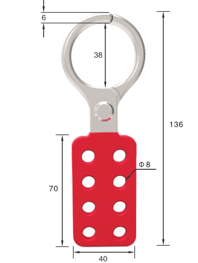 WELKEN Bedi aluminium octaperforated buckle lock BD-8314 Rio extension 8 connected row safety catch BD-K14