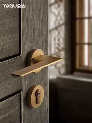Yago door lock indoor bedroom solid wood magnetic door lock American silent household two-piece lock set lock two-piece