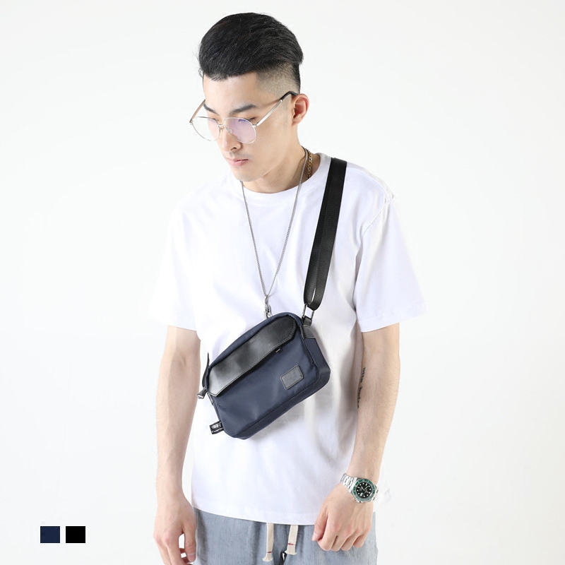 Harajuku 109th Street Japanese Vintage Mini Bag Men's Coverless Patch Shoulder Bag Casual Cross Bag ZipperEd Chest Bag