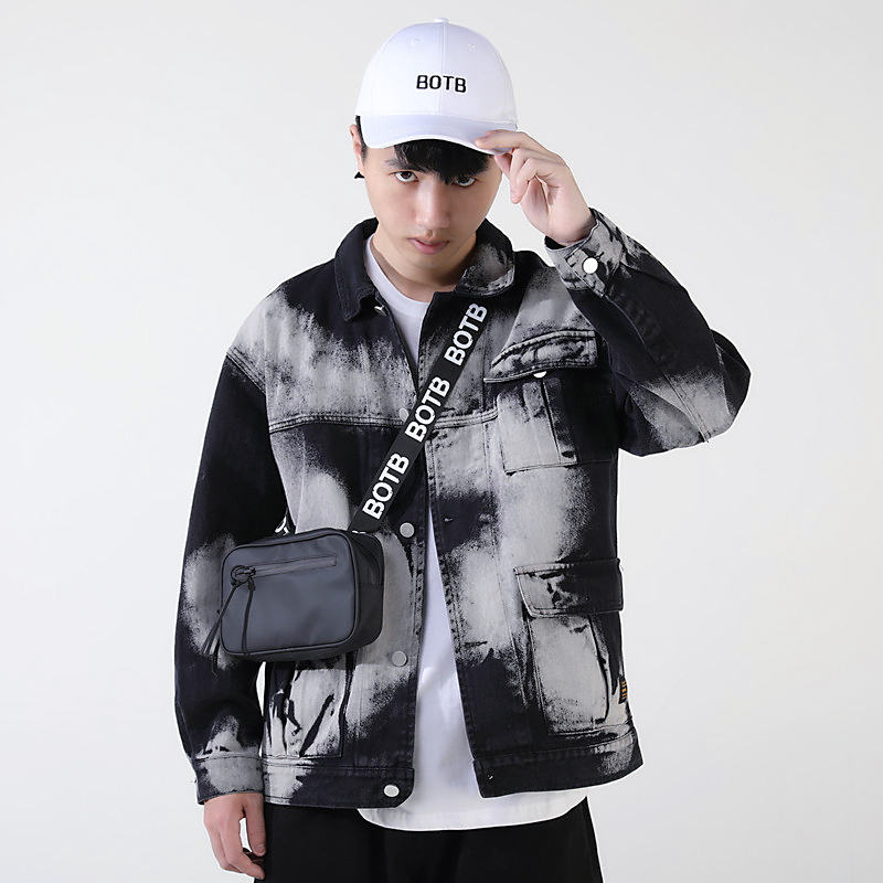 BOTB personality cow x square box chest Bag Men's portable small satchel Nordic style shoulder bag bag bag backpack