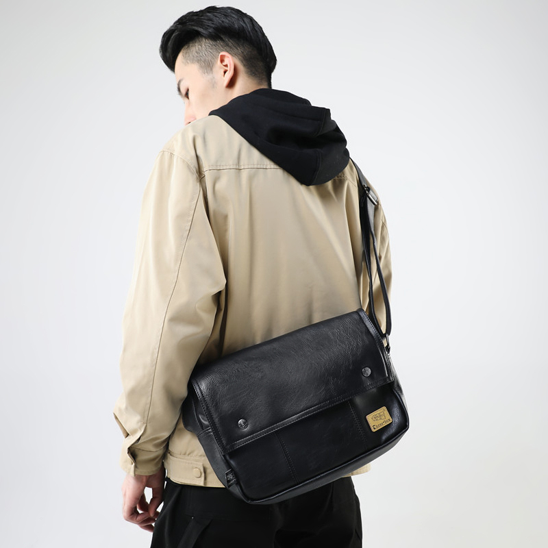 BOTB Day Department Cortical Men Skew Satchel With Lid Laced Medium Postman Bag Men Youth Leisure Single Shoulder Bag Tide
