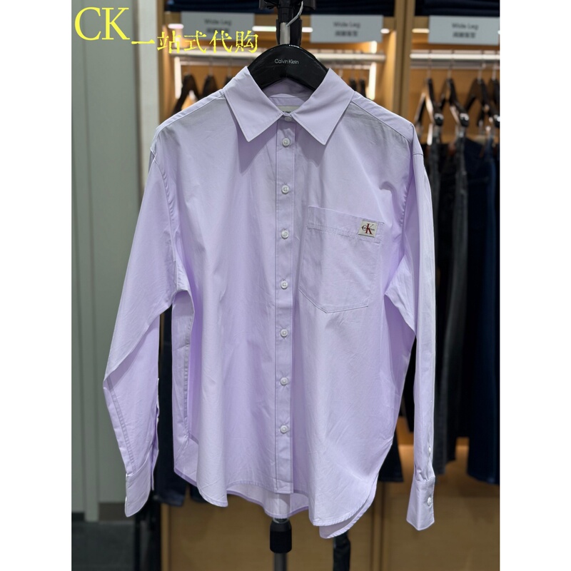Calvin Klein/Ck Jeans Women's 2026 Spring Commuting Casual Pure Cotton Long-Sleeved Shirt 47F147G Calvin Klein/Ck Jeans Women's 2026 Spring Commuting Casual Pure Cotton Long-Sleeved Shirt 47F147G