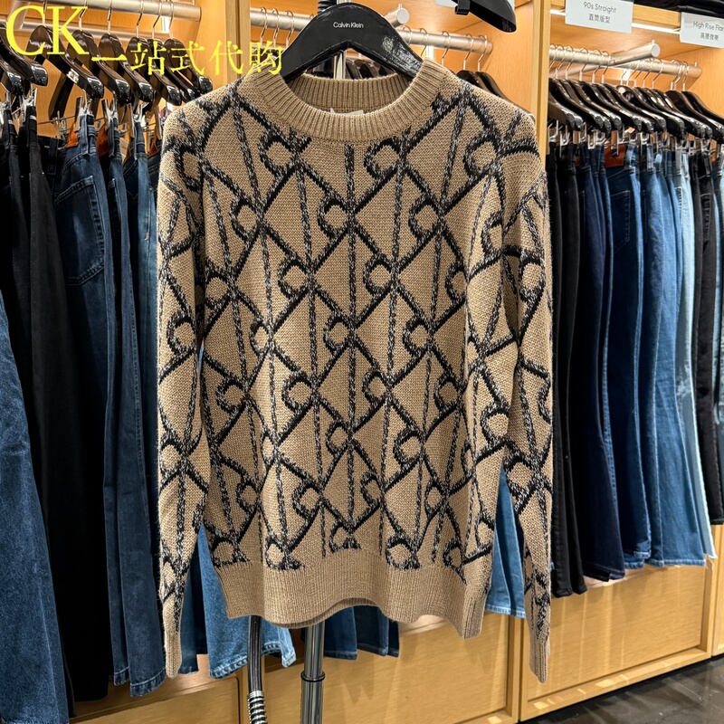 Domestic Purchasing Agent for Calvin Klein/Ck Jeans Men's Clothing 26 Autumn and Winter Jacquard Knit Sweater 4Lh314G Domestic Purchasing Agent for Calvin Klein/Ck Jeans Men's Clothing 26 Autumn and Winter Jacquard Knit Sweater 4Lh314G