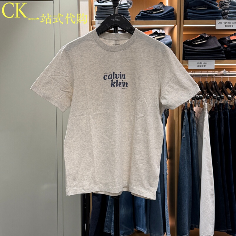 Calvin Klein/Ck Jeans26 Summer Men's Letter-Printed Cotton Round-Neck Short-Sleeved T-Shirt 4Rg815G Calvin Klein/Ck Jeans26 Summer Men's Letter-Printed Cotton Round-Neck Short-Sleeved T-Shirt 4Rg815G