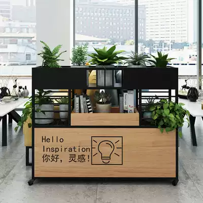 Industrial style office wrought iron partition shelf screen Modern simple dining room partition decoration fence flower rack