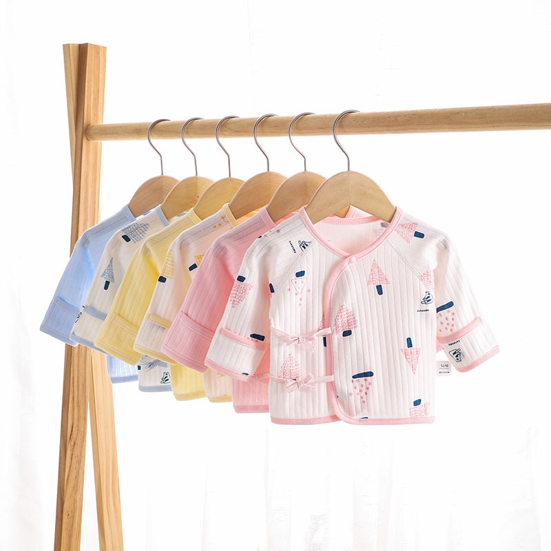 Newborn half-back clothes 0-3 month baby No bones pure cotton half back first baby blouse autumn and half back coat long sleeves