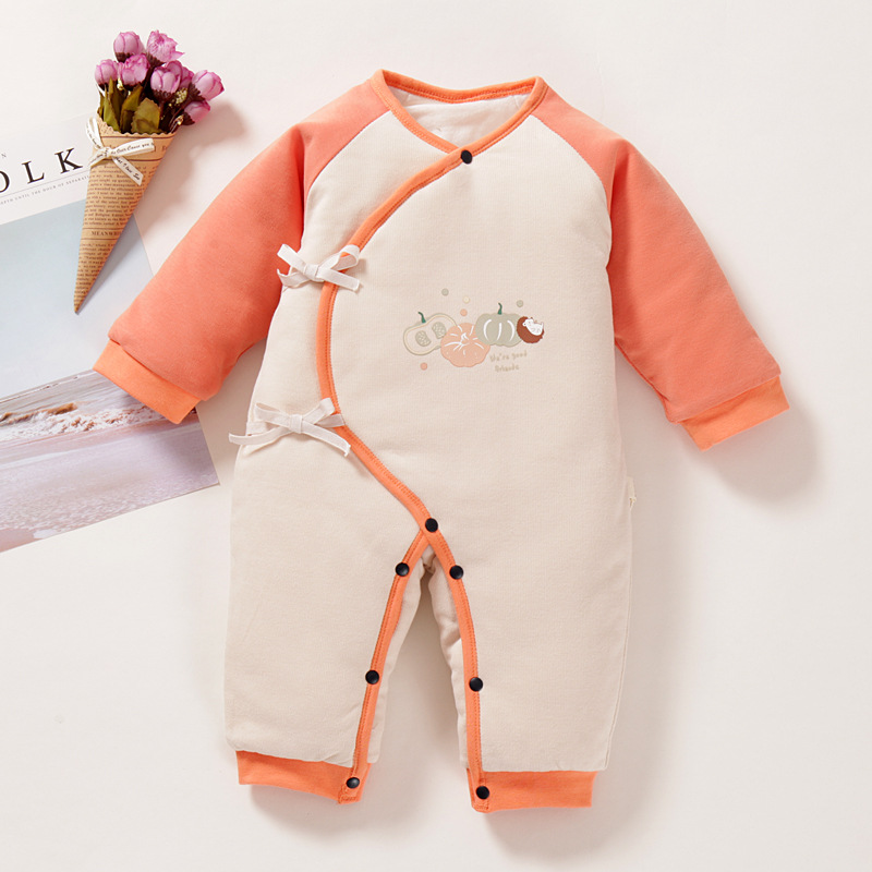 Baby Lions Thickened Warm Khaseon Baby Clips Cotton Clothing Pure Cotton Newborn Clothes Autumn Winter Clothing Climbing