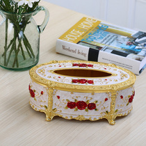 Eurostyle Retro Paper Pumping Box Living Room Home Fashion Car Towels Box New Chinese Alloy Decorated Tea Table Containing box