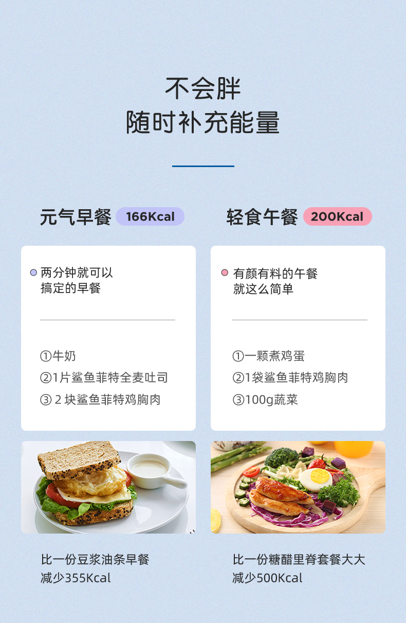 鲨鱼菲特 健身代餐 即食鸡胸肉 100g*7袋 多口味 图5